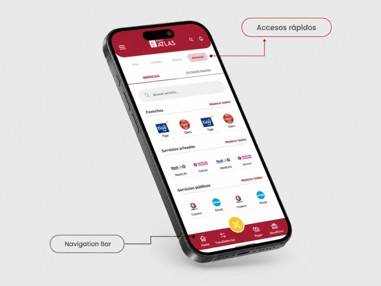 Banco Atlas — diseño homebanking | Boceto